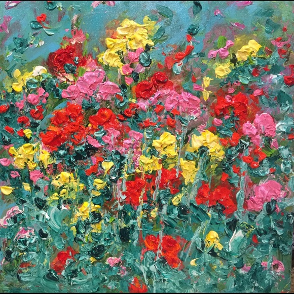 Other - 🌸Large floral original acrylic painting 🌸